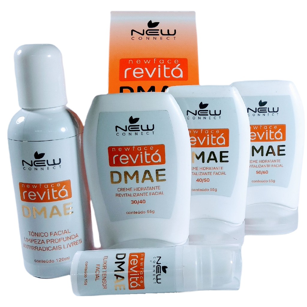 Kit Facial DMAE Anti-Idade Creme Hidratante Revitalizante + Sérum + Tonico Revitá