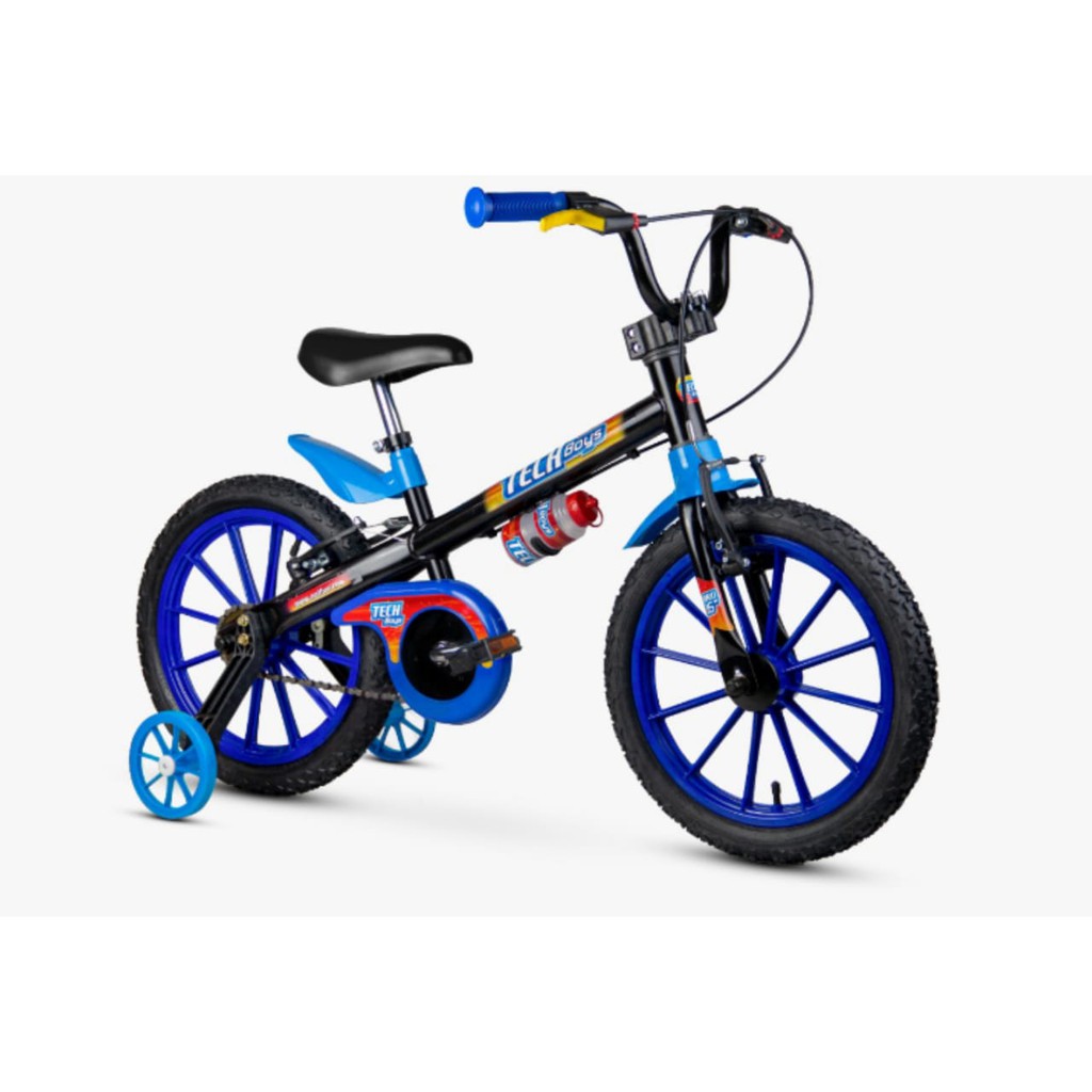Muddy Smoothly librarian Bicicleta infantil Nathor Tech Boys aro 16 freios v-brakes cor preto/azul,  idade ideal 5 anos pelo fabricante ( eu indico a parti dos 4 aos para ter  um bom aproveitamento). | Shopee Brasil