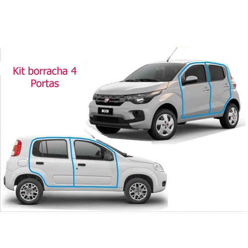 Kit Borracha Vedação Uno Mille 1994 1995 1996 1997 4-portas em Oferta na Shopee