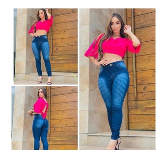 calça jeans com lycra cintura alta skin calça da moda