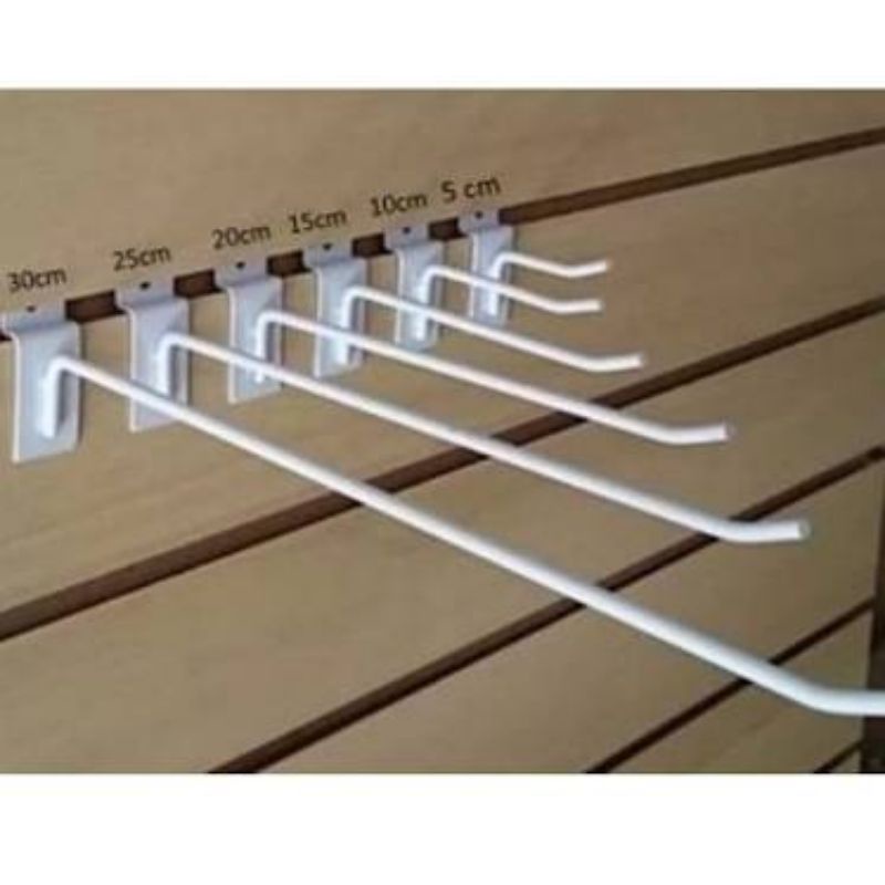 Gancho Painel Canaletado 10 cm Branco kit 100 peças