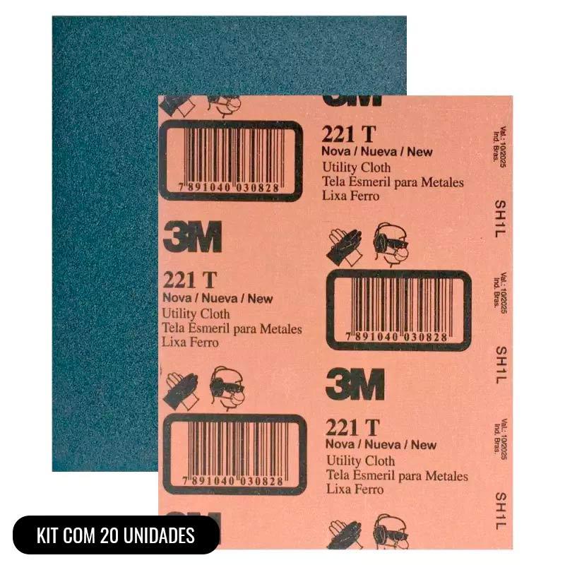 Lixa Pano Metal Para Ferro Grana 80 221T Kit com 20 Unidades 3M em Oferta na Shopee