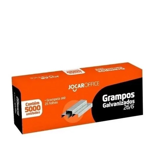 GRAMPO GALVANIZADO 26/6 CX/5000 UND JOCAR OFFICE em Oferta na Shopee
