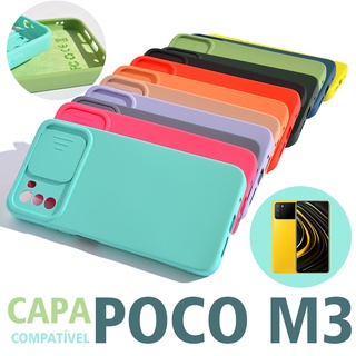 Capa Capinha Case Poco M3 Aveludada no Interior C/Protetor de Câmera ( JANELINHA ) POCO M3 Varias Cores Envio em 24 horas Capa Premium Super Macia