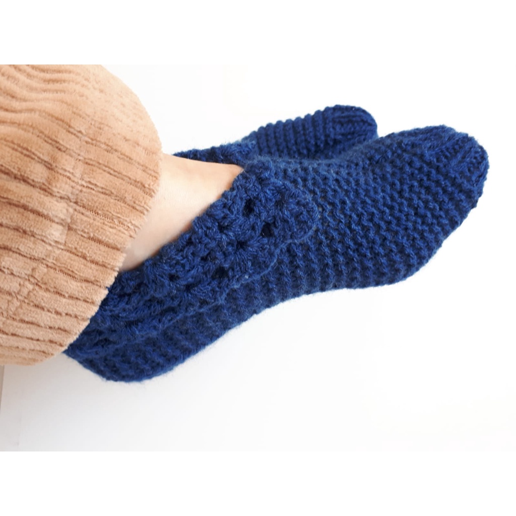 Meia de Lã Adulto - Sapatinho de lã Adulto - Sapatilha de lã Adulto - Sapatinho tricô Adulto - Sapatilha de tricô Adulto