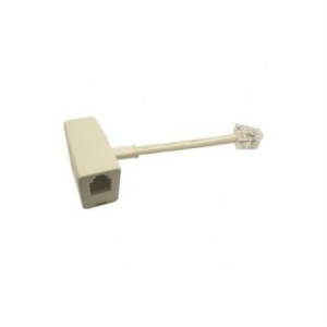 Emenda T Telefone RJ11 Splitter Emenda Divisor com Rabicho 1 Macho + 2 Femeas Tomada 6x4 Duplicador