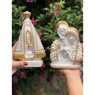 kit Nossa senhora Aparecida e sagrada Família 20cm em Oferta na Shopee