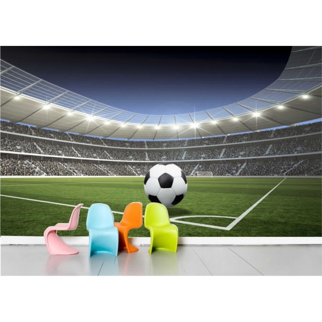 Adesivo Painel Futebol Infantil Time Quarto Papel De Parede Menino Jogo Futebol Bola Campo M03