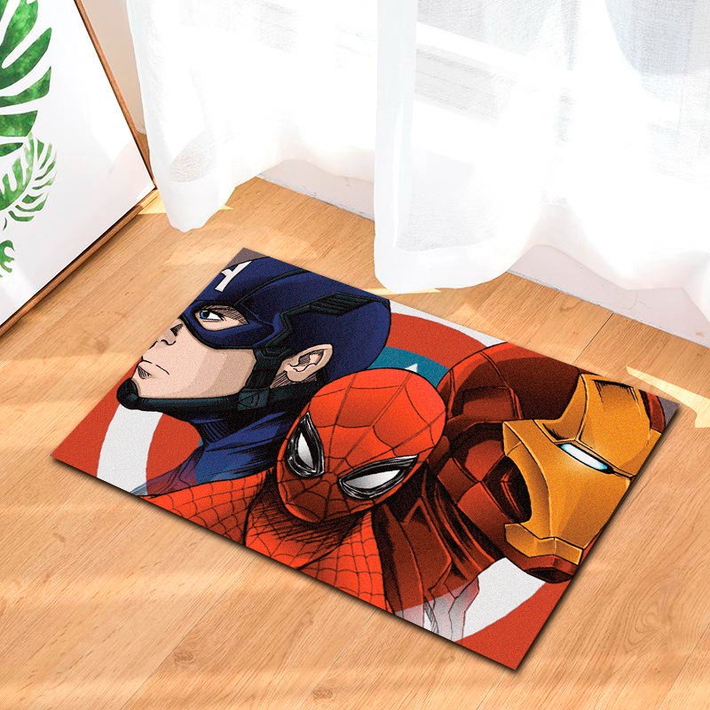 tapete capacho porta de entrada - vingadores super heróis homem aranha homem de ferro
