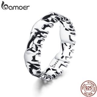 Bamoer Ring 925 Sterling Silver Animal Collection Pattern Para Presente Feminino