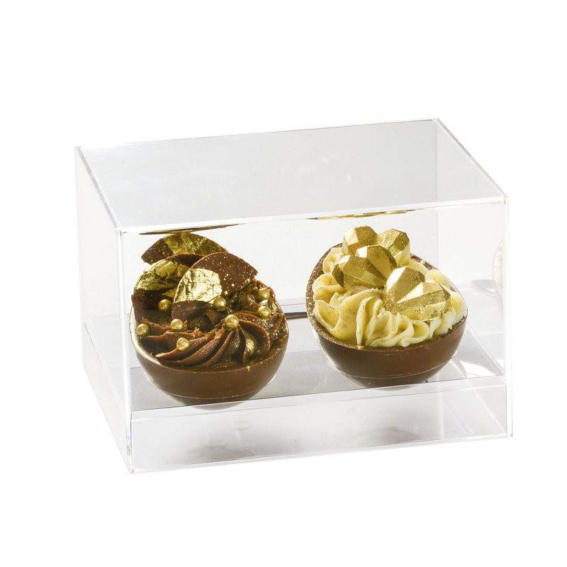 Caixa Meio Ovo Duplo em Acrílico Resistente Transparente 100g - Linha Elegance - Cromus Páscoa - Home & Living