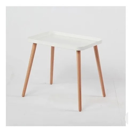 Mesinha Lateral Retangular Finlandek Branco Decoração