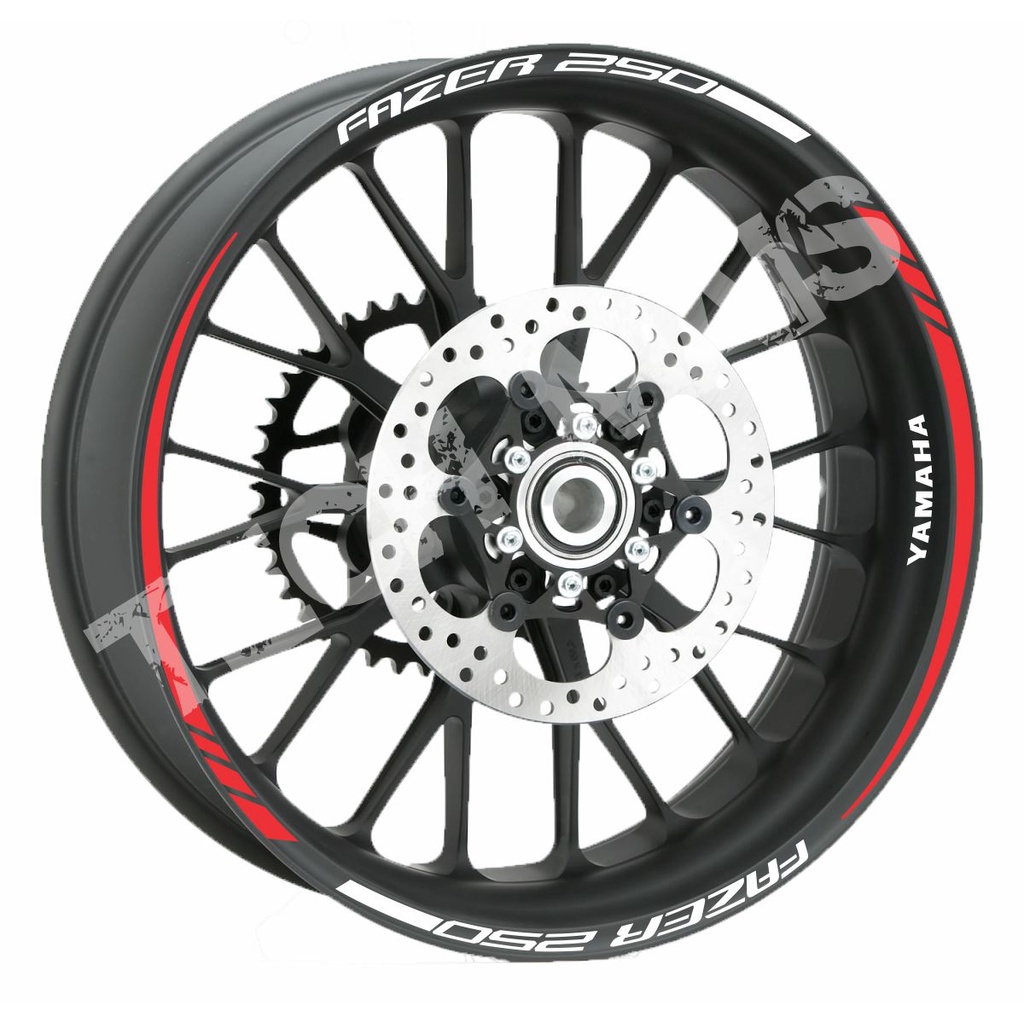 Adesivo Fazer 250 Refletivo Friso para roda de Moto Yamaha FZ25 Fita Refletiva aro de moto