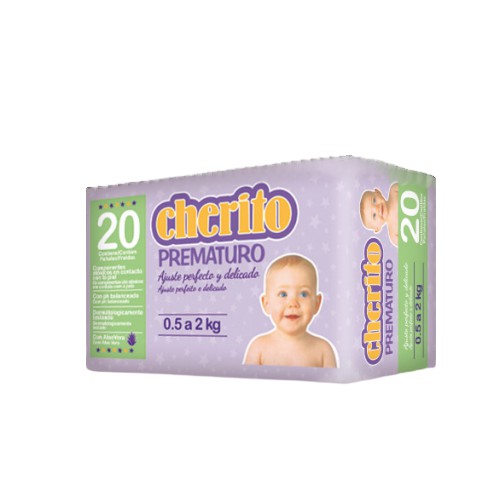 Fralda para Bebe PREMATURO marca CHERITO de 0,5 kg a 2 kg