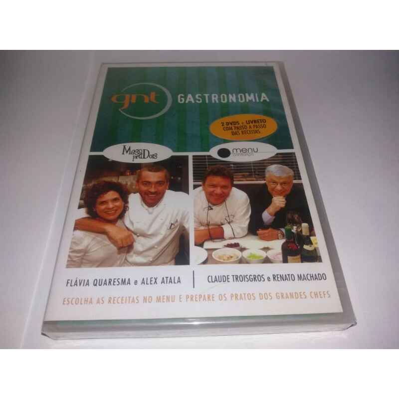 Dvd Duplo - GNT Gastronomia : Mesa para Dois + Menu Confianca - Alex Atala - Claude Troisgros - Lacrado
