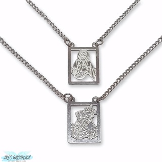 Corrente Escapulário São Jorge Aço Inoxidável Colar Religioso Pescoço Unissex em Oferta na Shopee