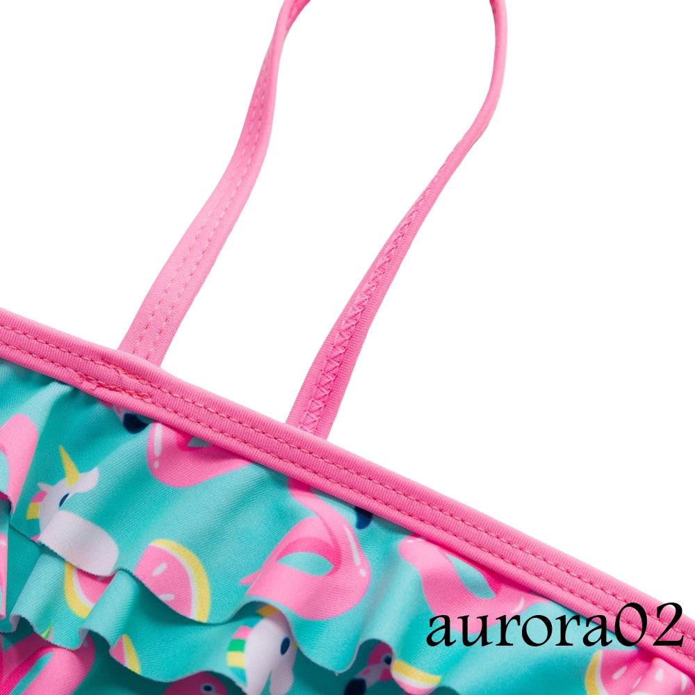 Bebe 2 Pcs Bonito Bikini Set Spaghetti Strap Maios Flamingo Imprimir Swimwear Respiravel Trajes De Banho Shopee Brasil