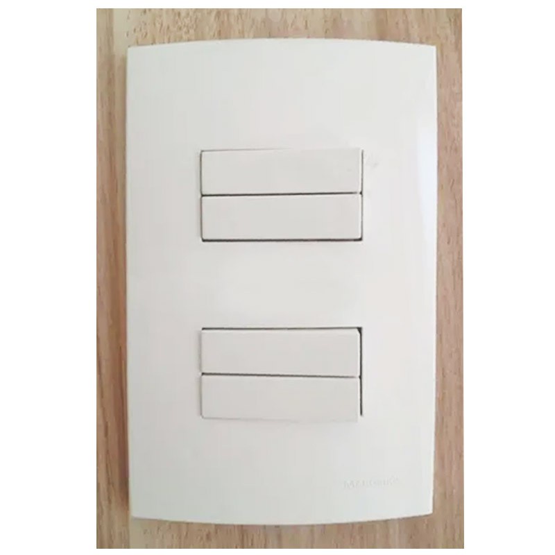 Conjunto Placa 4x2 Com 4 Teclas Interruptor Sleek Margirius