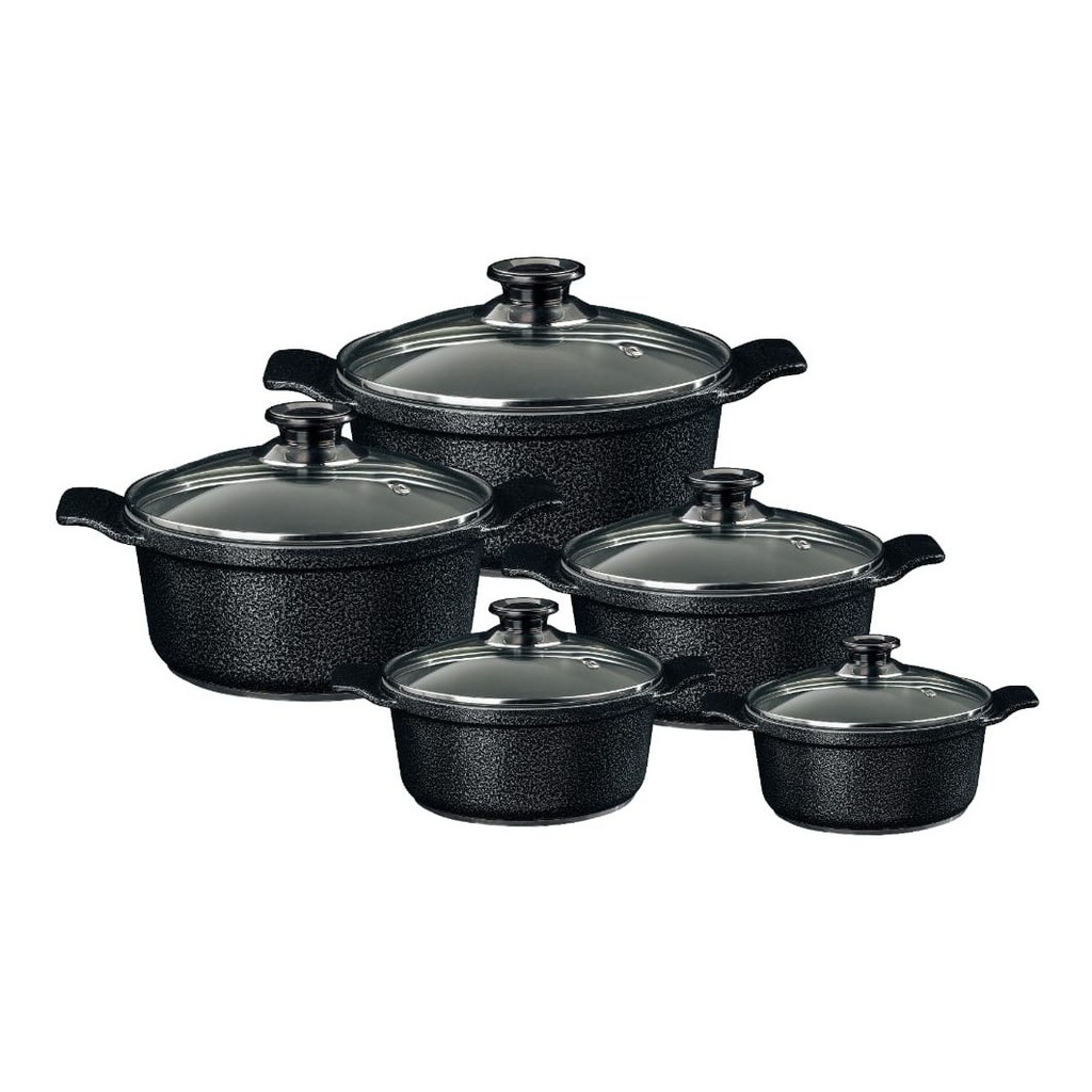 Conjunto de panela aluminio  ceramica javali - jogo com 5 panelas