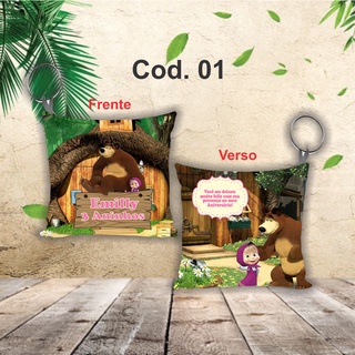 Almochaveiro Lembrancinhas Almofada Personalizadas Masha e o Urso Kit 50 Unidades
