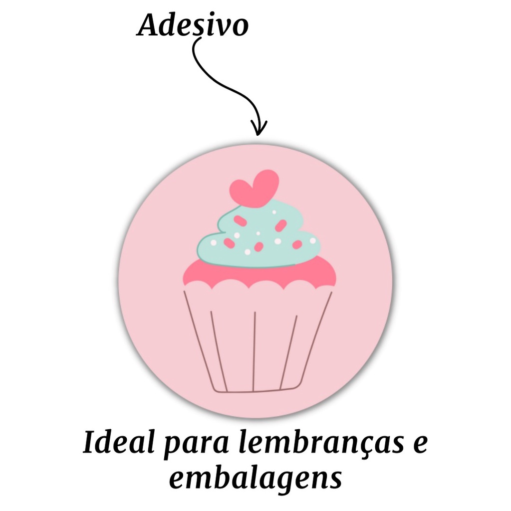 Etiqueta adesiva para embalagem/lembrança doce, adesivo para doce, etiqueta para bolo de pote, adesivo para doceria, embalagem de doce 3,5cm
