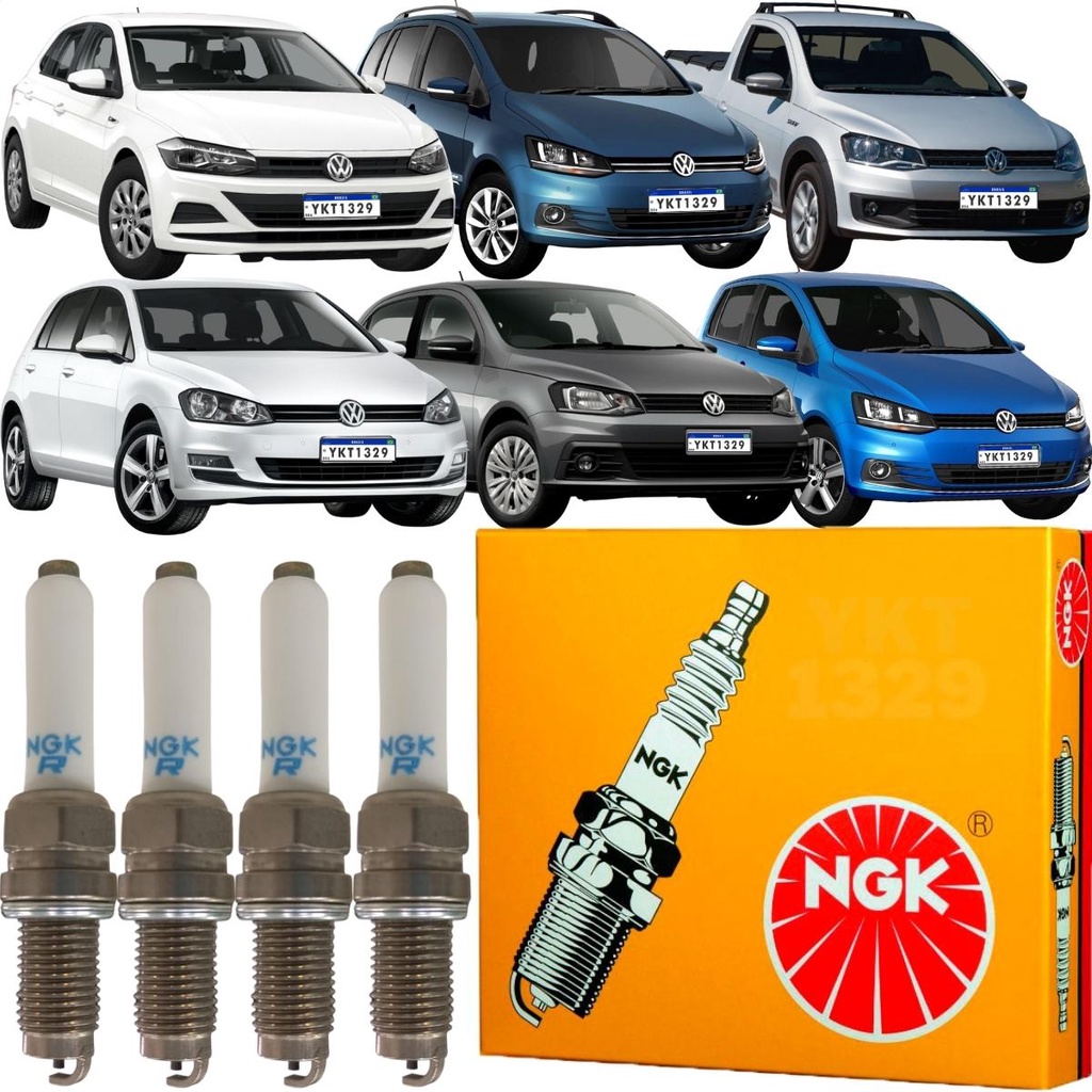 Jogo de Vela Original NGK Volkswagen Cross Fox Fox Gol Golf Polo Saveiro Space Cross  Space Fox Virtus Voyage 1.6 2014 2015 2016 2017 2018 2019 2020 2021
