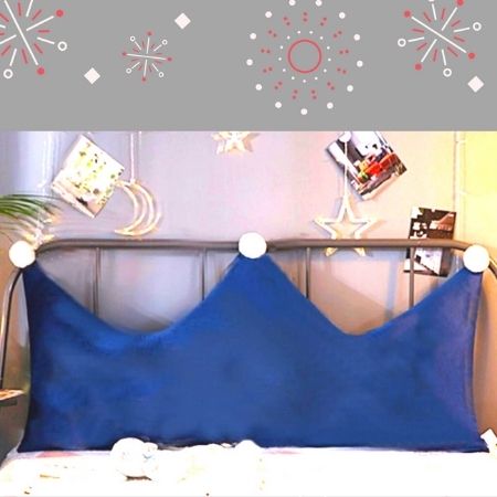 Almofada Para Cama Cabeceira Box Solteirão Viúva Cheia Tumblr Pallets Encosto Decoração Azul Marinho