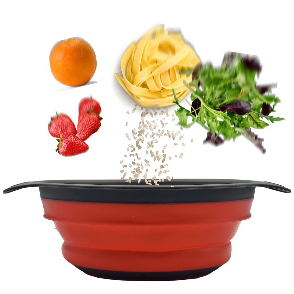 Escorredor de Alimentos Macarrão Legumes Retrátil Silicone