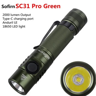 Sofirn Lanterna Led Azul Sofirn Sc31 Pro 2000 Lumen Potente Com Lanterna Led Tipo C Recarregável 18650 Tocha Anduril Ui