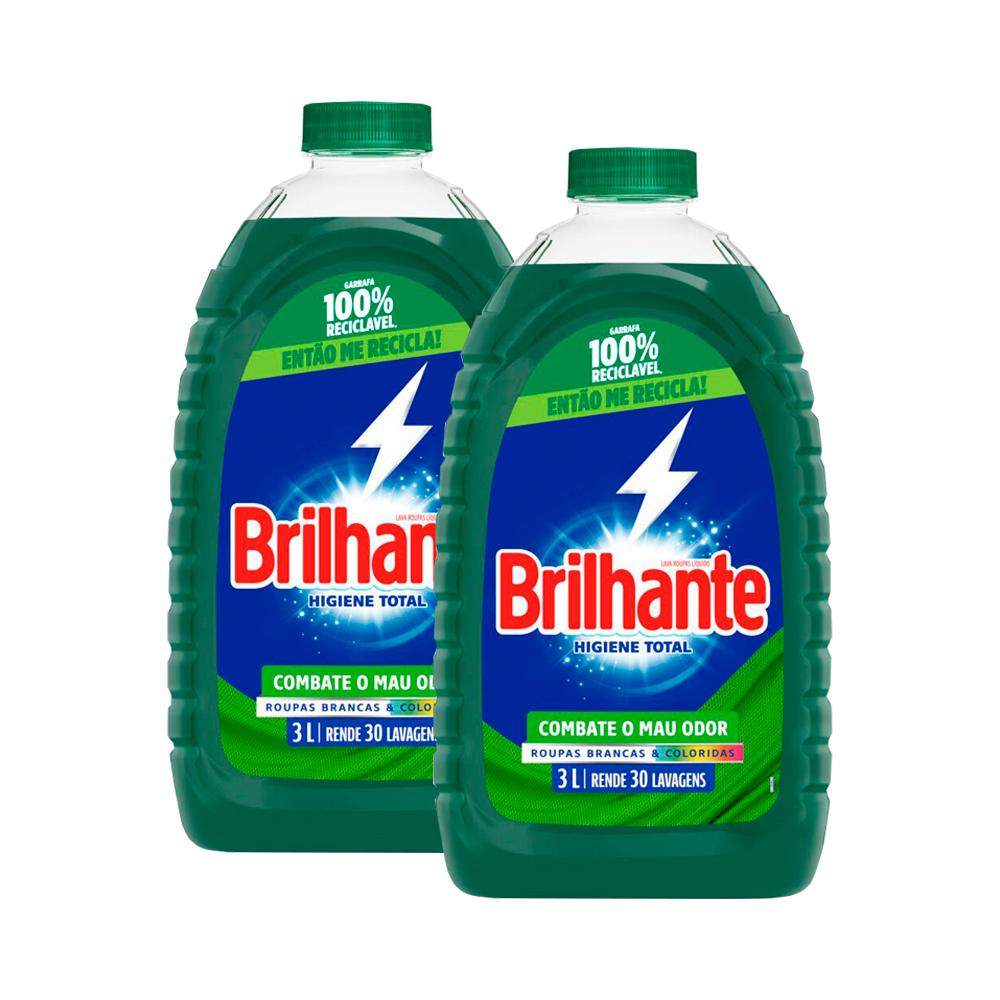 Kit 2 Sabão Líquido Brilhante Higiene Total 3l - Home & Living