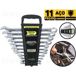 Jogo Chave Combinada Boca Estrela 6 A 24mm 11 Pcs Fertak 4823
