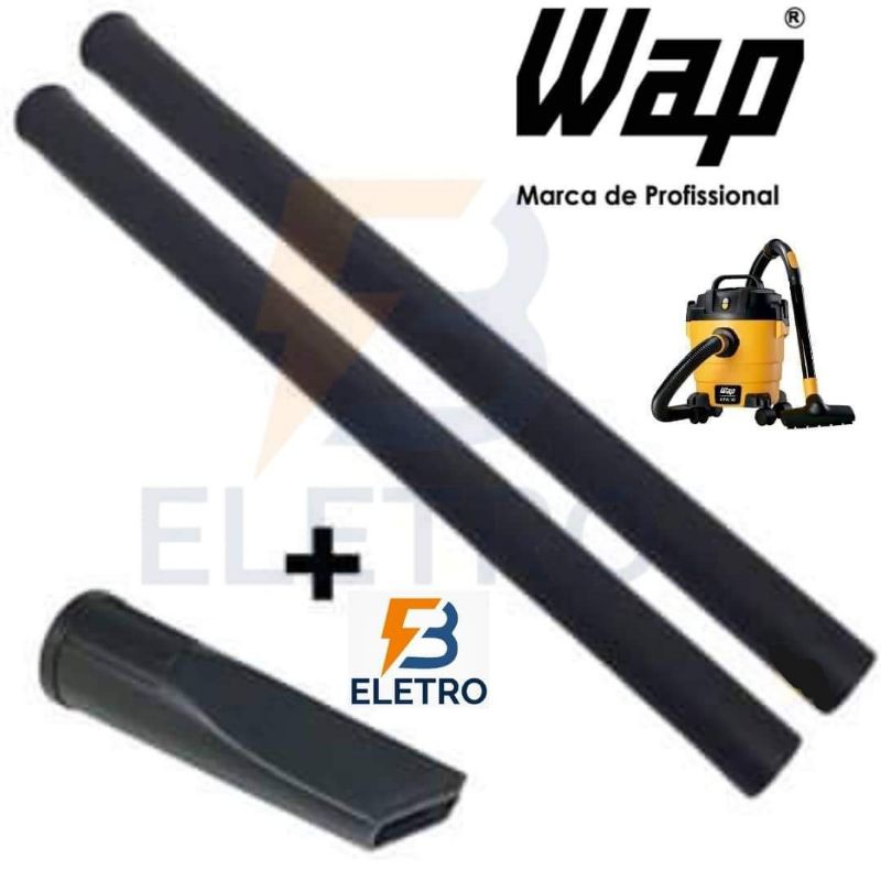 2 Tubo Extensor 43cm + 1 Bico Canto Fresta 15cm Aspirador de Pó Wap GTW 10