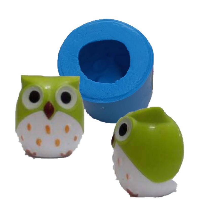 Molde de Silicone - Coruja Inteira Corujinha Sabonete Resina Vela Biscuit