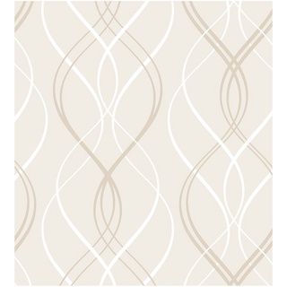 Papel De Parede Abstrato Bege Elegante Em Adesivo Vinílico, Quarto, Sala, Lavabo, Corredor 3,50 Mts