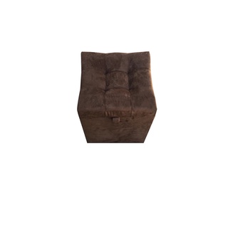 Puff Baú Estofado em Suede Decorativo Quadrado 100% MDF - Marrom