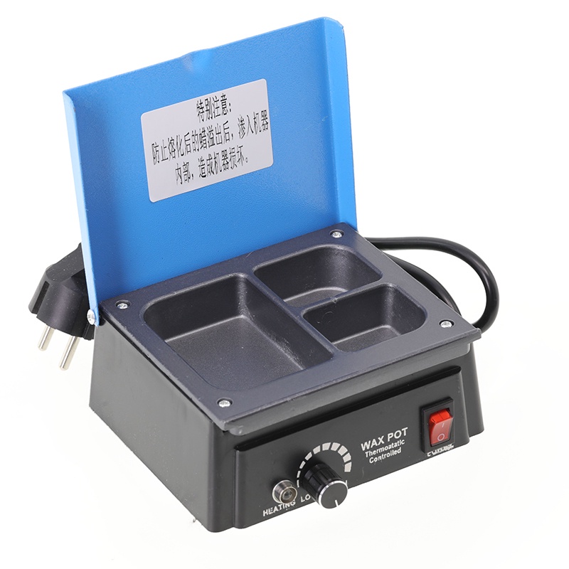 Equipamento De Laboratório Dentário Aquecedor De Cera 3 Poços Aquecimento Analógico Pote