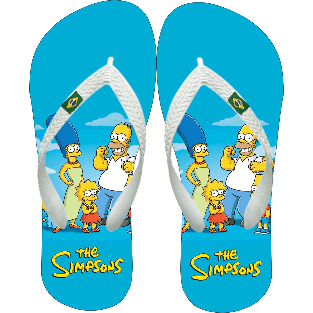 Chinelo Exclusivo Sucesso Simpsons Oferta Infantil e Adulto Envio Rápido chinelos exclusivos em Oferta na Shopee