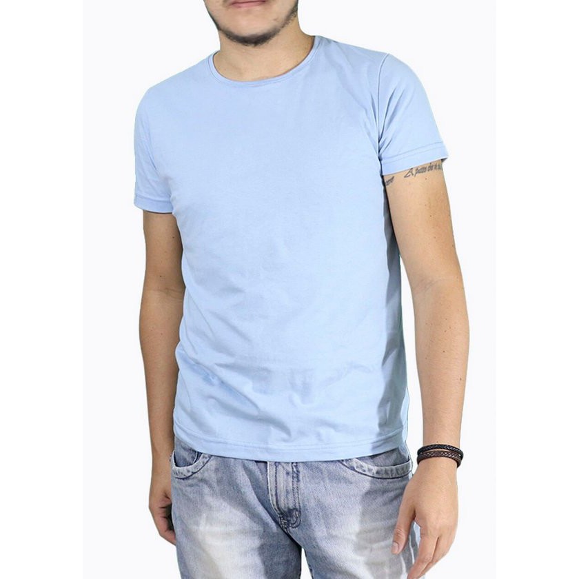 Camisa masculina AZUL CLARO 100% poliéster para sublimar (camiseta