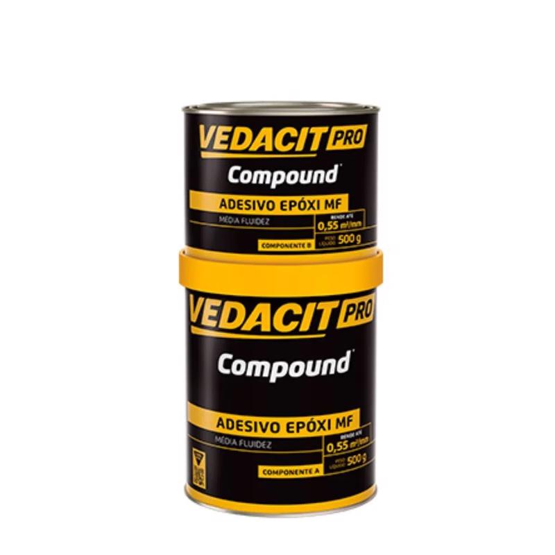 Adesivo Estrutural Compound 1kg Cinza Vedacit | Vedacit Adesivo Estruturante Compound Bi-Componente A+B 1kg Vedacit | Vedacit-Pro-Compound-Adesivo-EpOxi-Mf-1KG-P84 Vedacit Pro Compound Adesivo Epóxi Mf 1KG