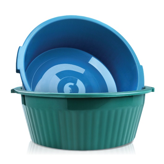 Kit 3 Bacia 32 Litros Plástica Com Alça Reforçada Colorida