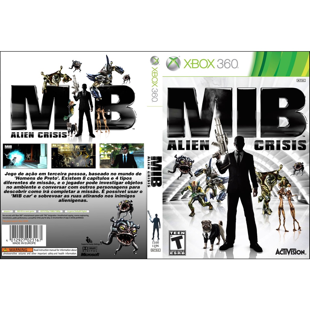 Mib alien crisis P/ XBOX360 (LTU/LT/JTAG/RGH)