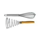 Kit de Fuê Batedor Claras Inox + Batedor Ovos Mola Espiral De Alumínio Cabo Alumínio