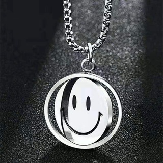Tendência Colar Pingente Smiley Rotativo hip-hop Flip Expressão Homens Mulheres Hipster Mood Nova Corrente De Suéter