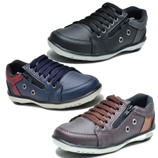Kit 3 Pares Sapatênis Infantil Masculino Casual Ziper e Elástico em Oferta na Shopee