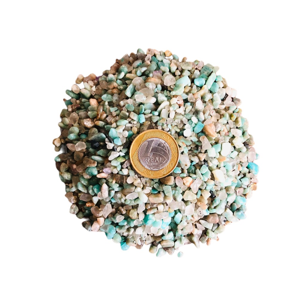 Cascalho De Pedra Amazonita Natural Miúdo 01 - 500g
