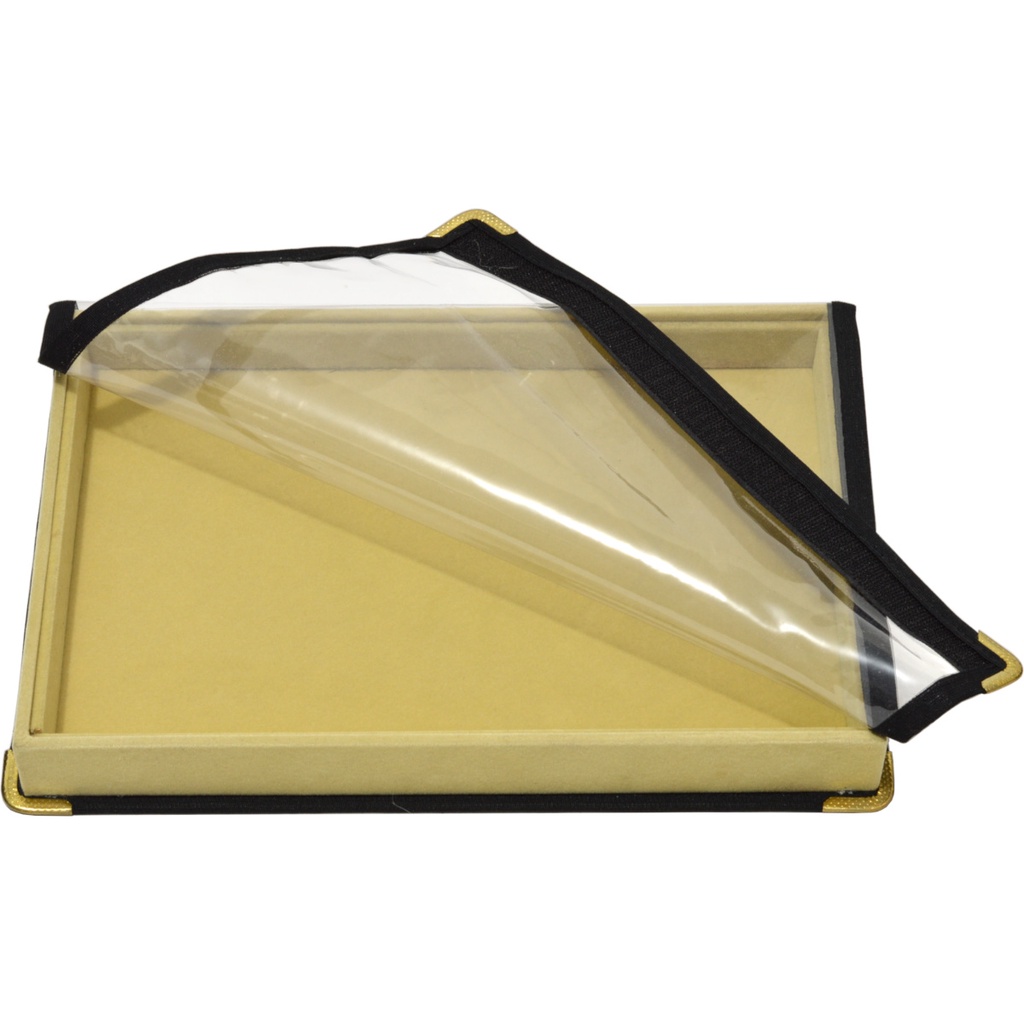 Bandeja Media Lisa 30 x 20 x 3 cm em veludo - Com capa transparente