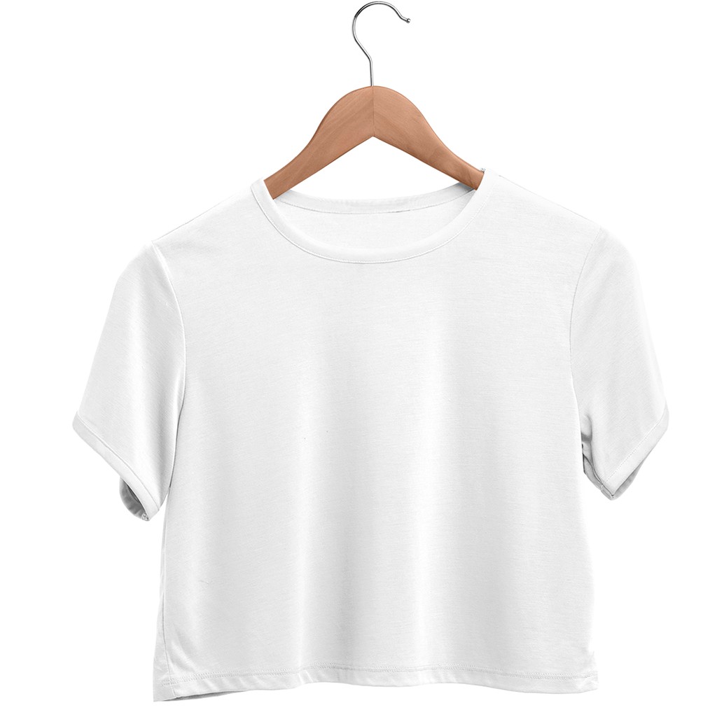Camiseta Cropped Feminino Unissex Atacado Sem Estampa Liso Branco