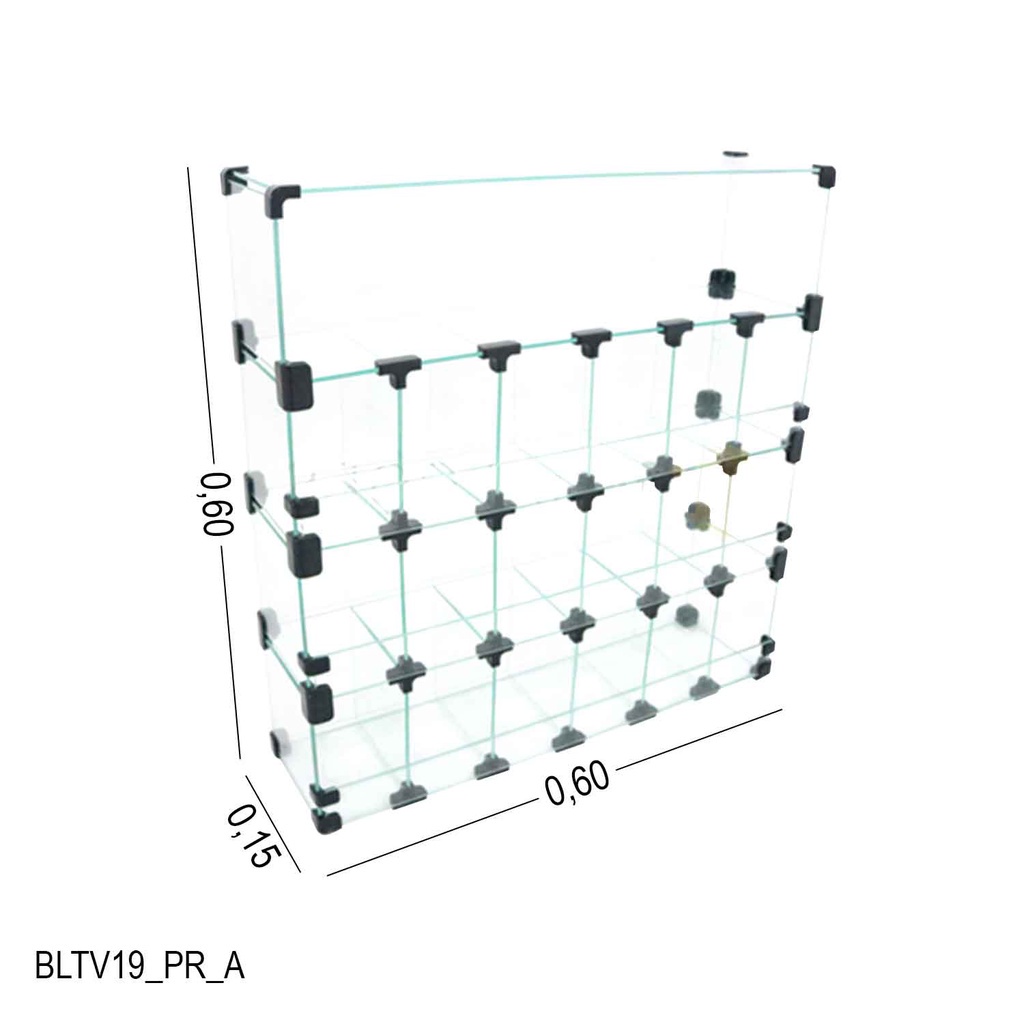 Baleiro  Expositor De Vidro Display Para Mercearias - 0,60 x 0,60 x 0,15  C/ TV em Oferta na Shopee