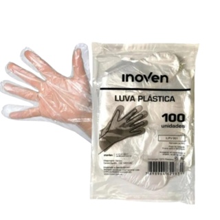 Luva Plástica Descartável Pacote com 100 Unidades - Inoven em Oferta na Shopee