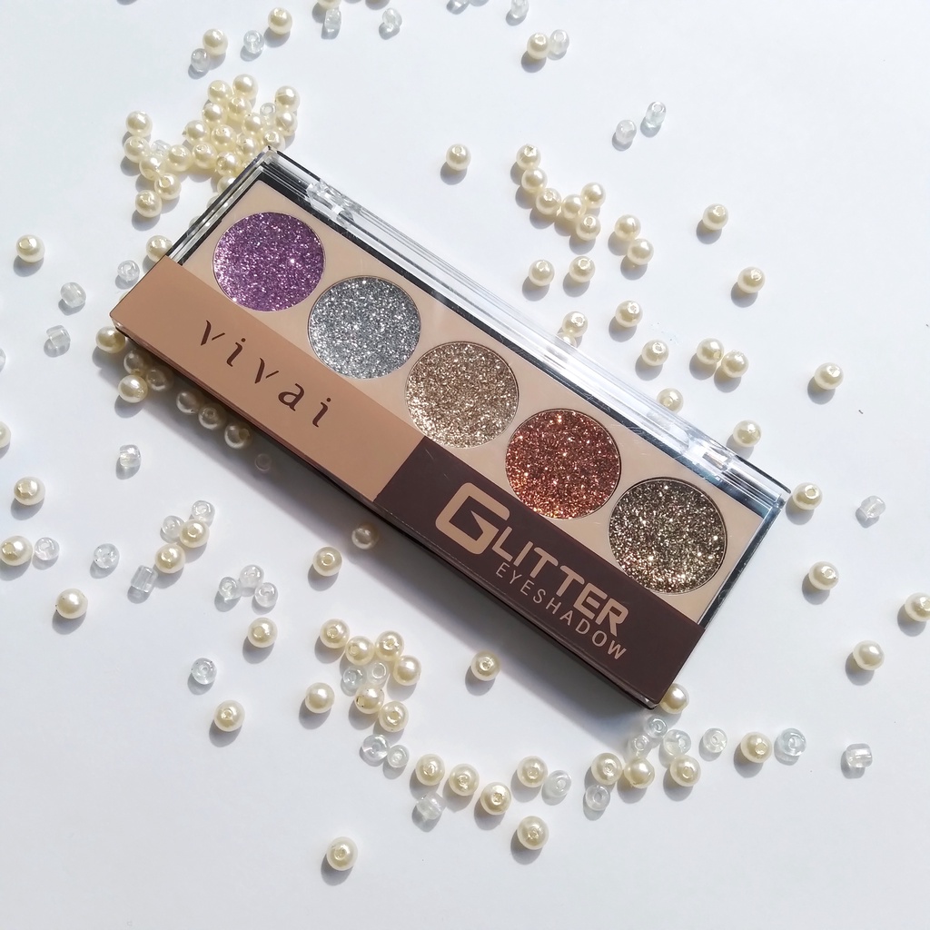 Paleta De Sombras Glitter Com Cores Vivai Shopee Brasil